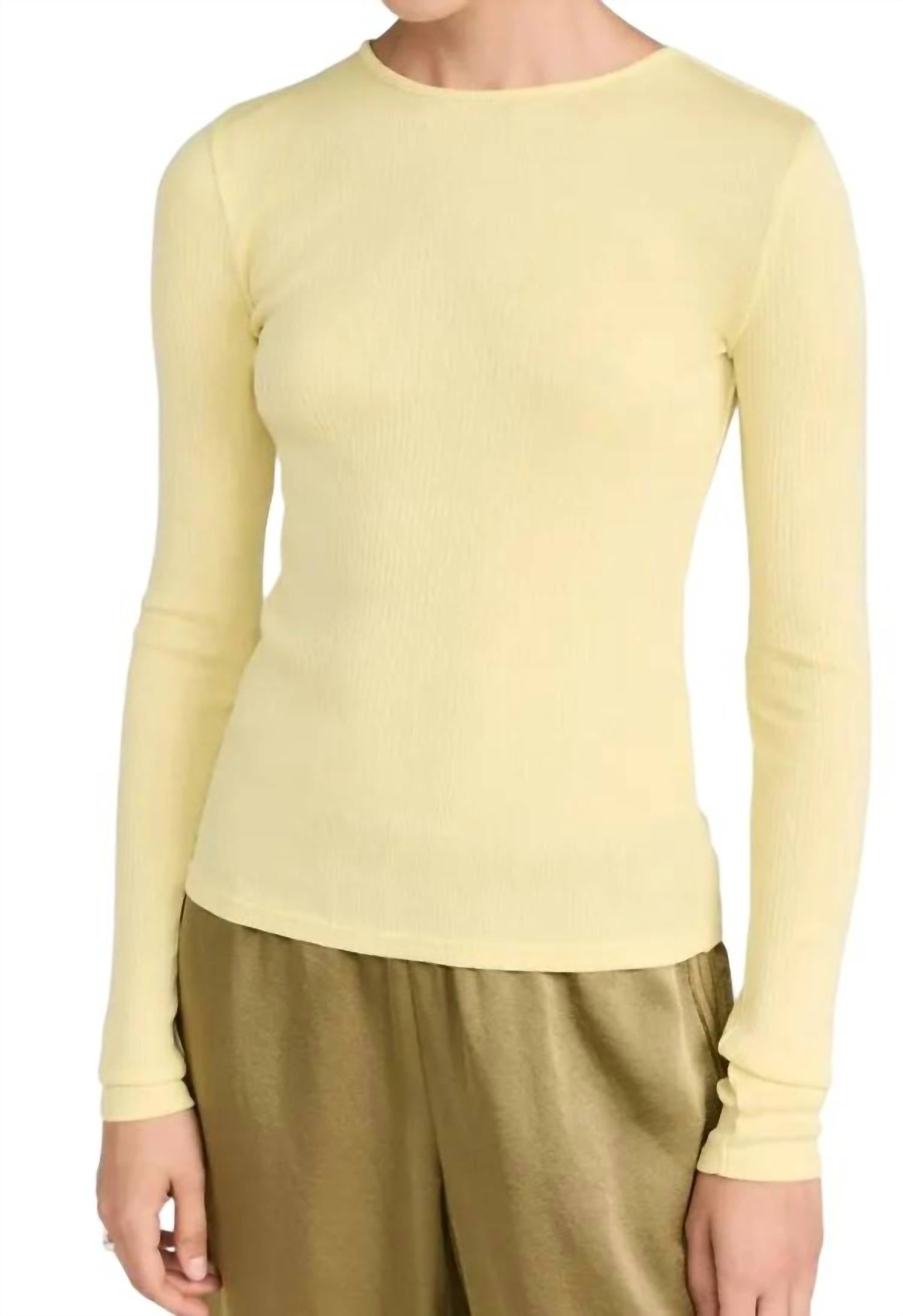 

Футболка Rib с длинными рукавами и круглым вырезом цвета Citrines Vince