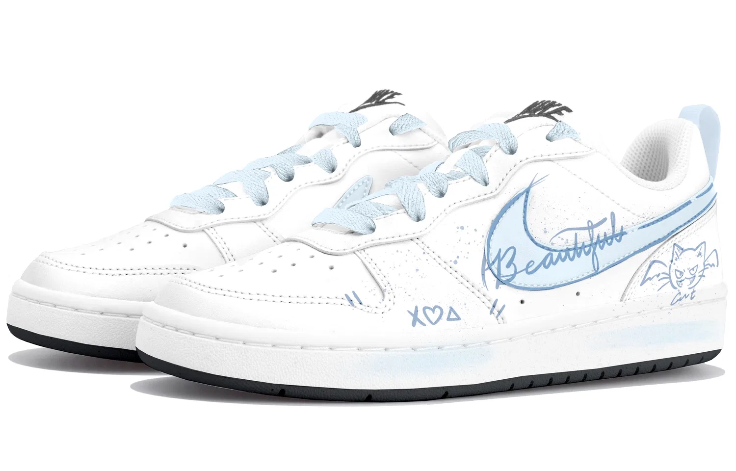Кроссовки для скейтбординга Nike Court Borough Urban Chic Light Blue — фото 4