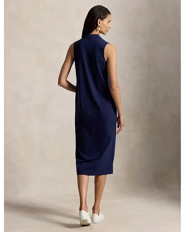 Платье-Поло без рукавов из эластичного хлопка Ralph Lauren, Navy — фото 2