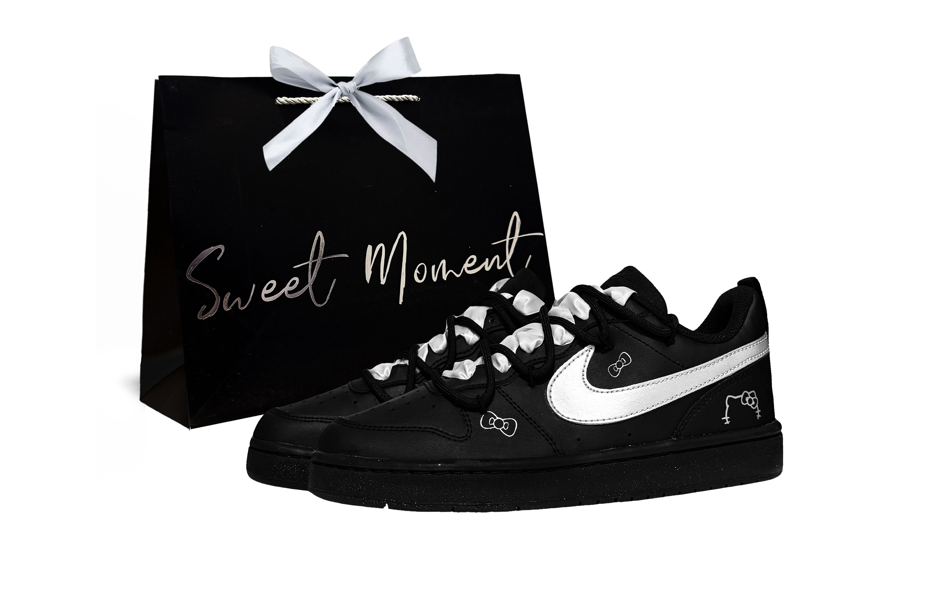 

Низкие детские кроссовки для скейтбординга Court Borough Silk Cat 2.0 для подростков Nike, черный