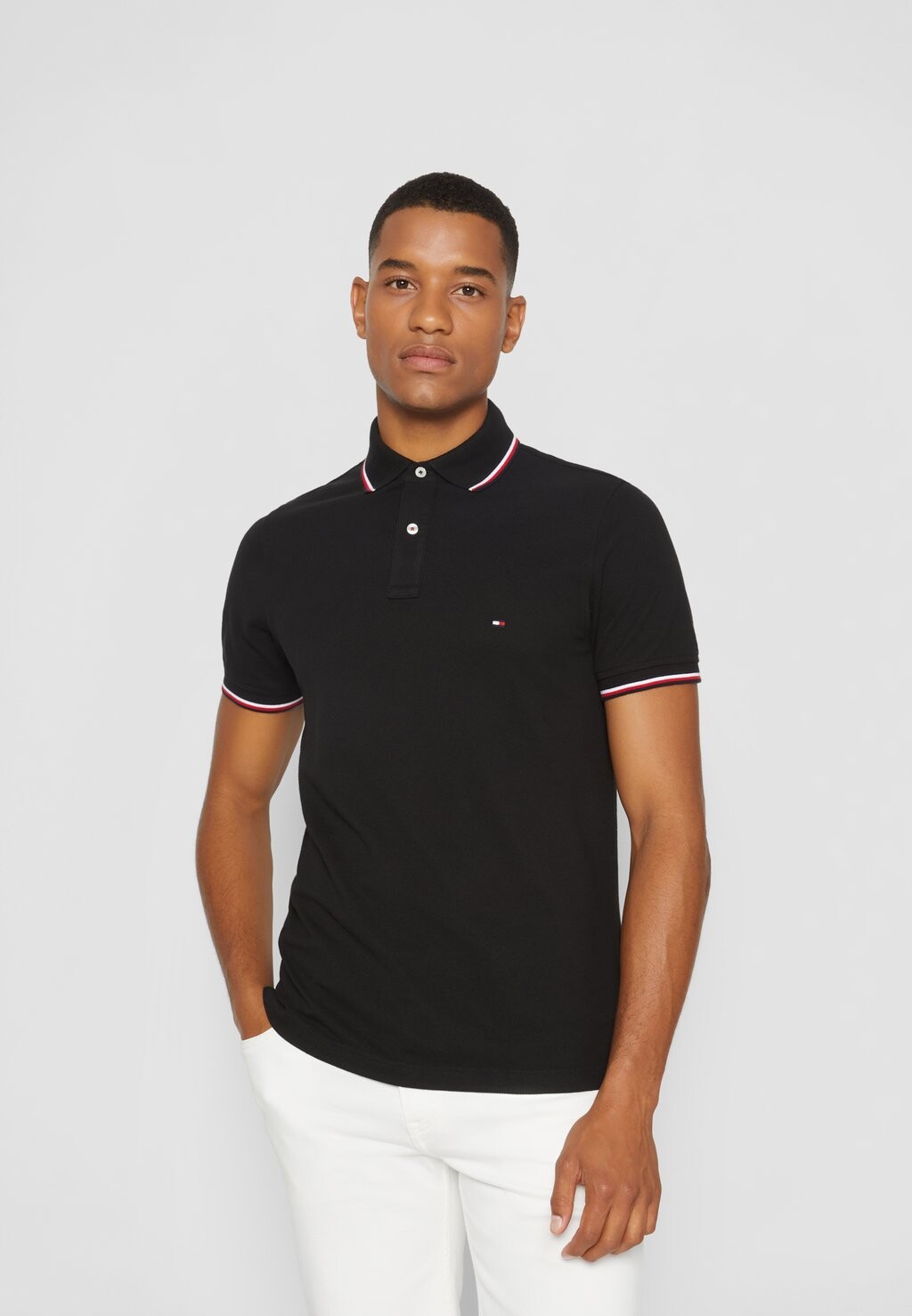 

Поло TIPPED SLIM FIT Tommy Hilfiger, черный