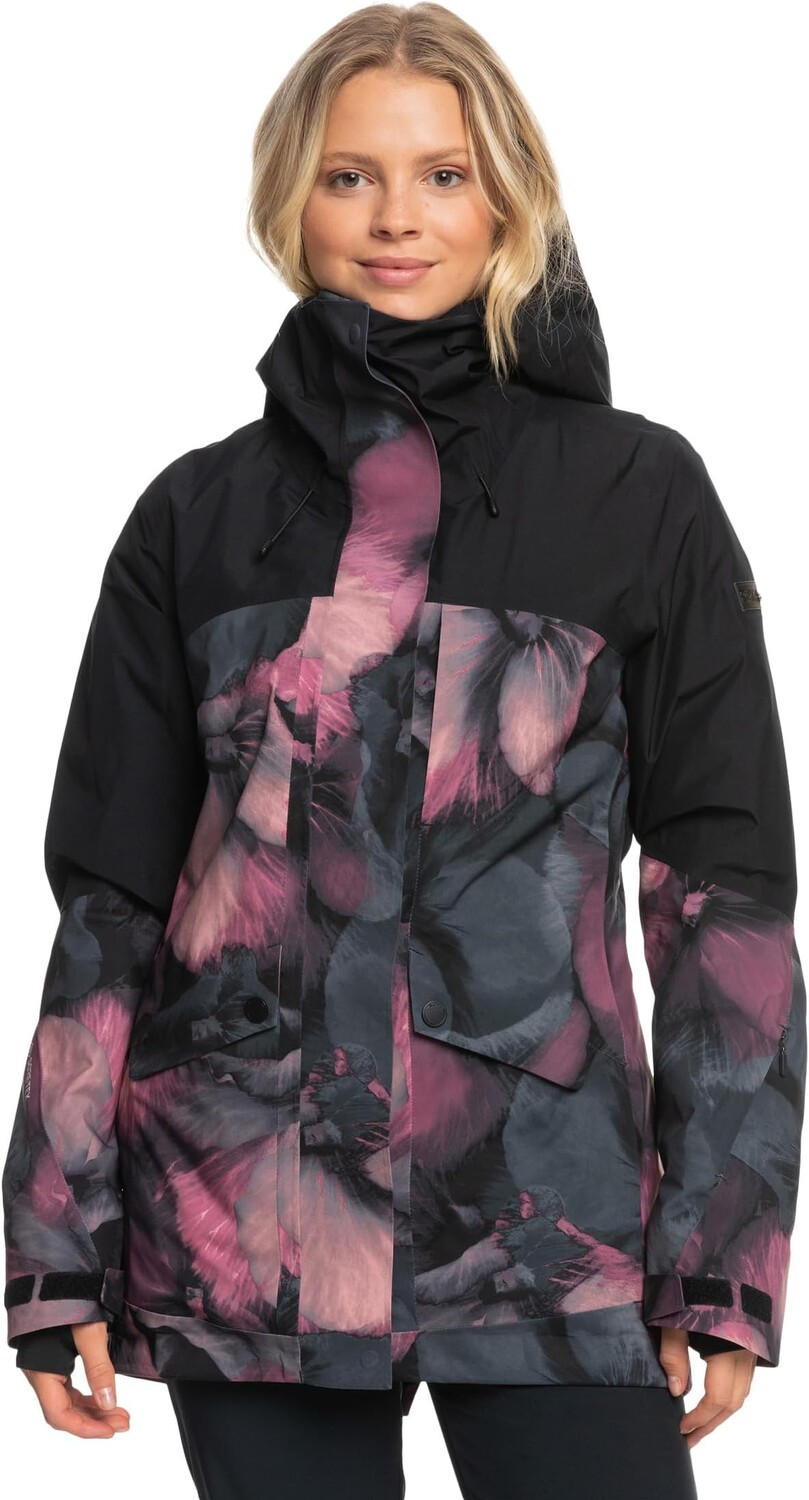 

Куртка Roxy GORE-TEX Glade Printed Snow Jacket, цвет True Black Pansy Pansy