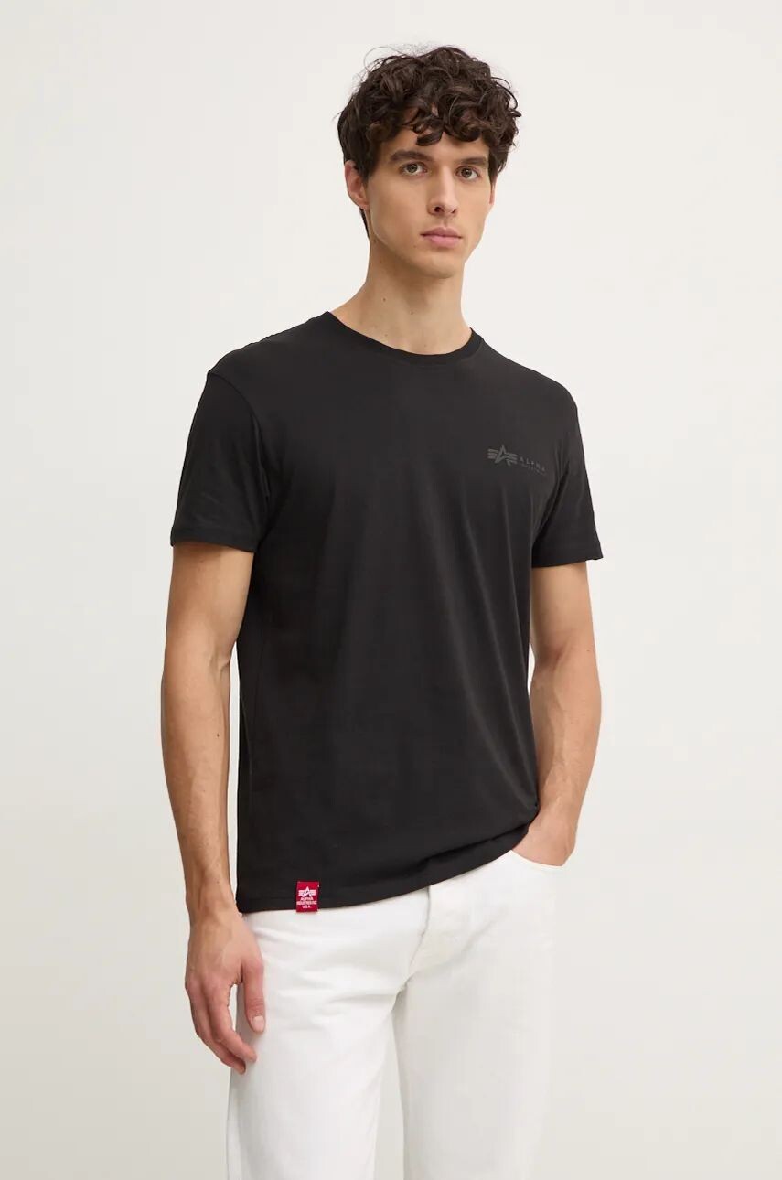 

Хлопковая футболка Alpha Industries, черный