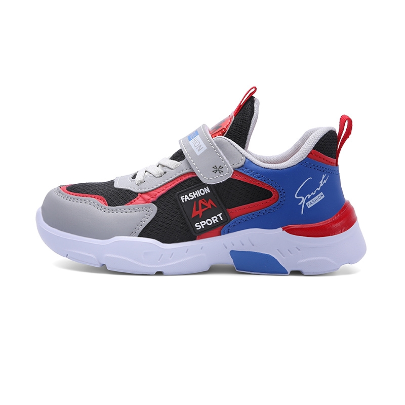 

Прочные дышащие детские кроссовки для бега YUZHAOLIN, черный/красный