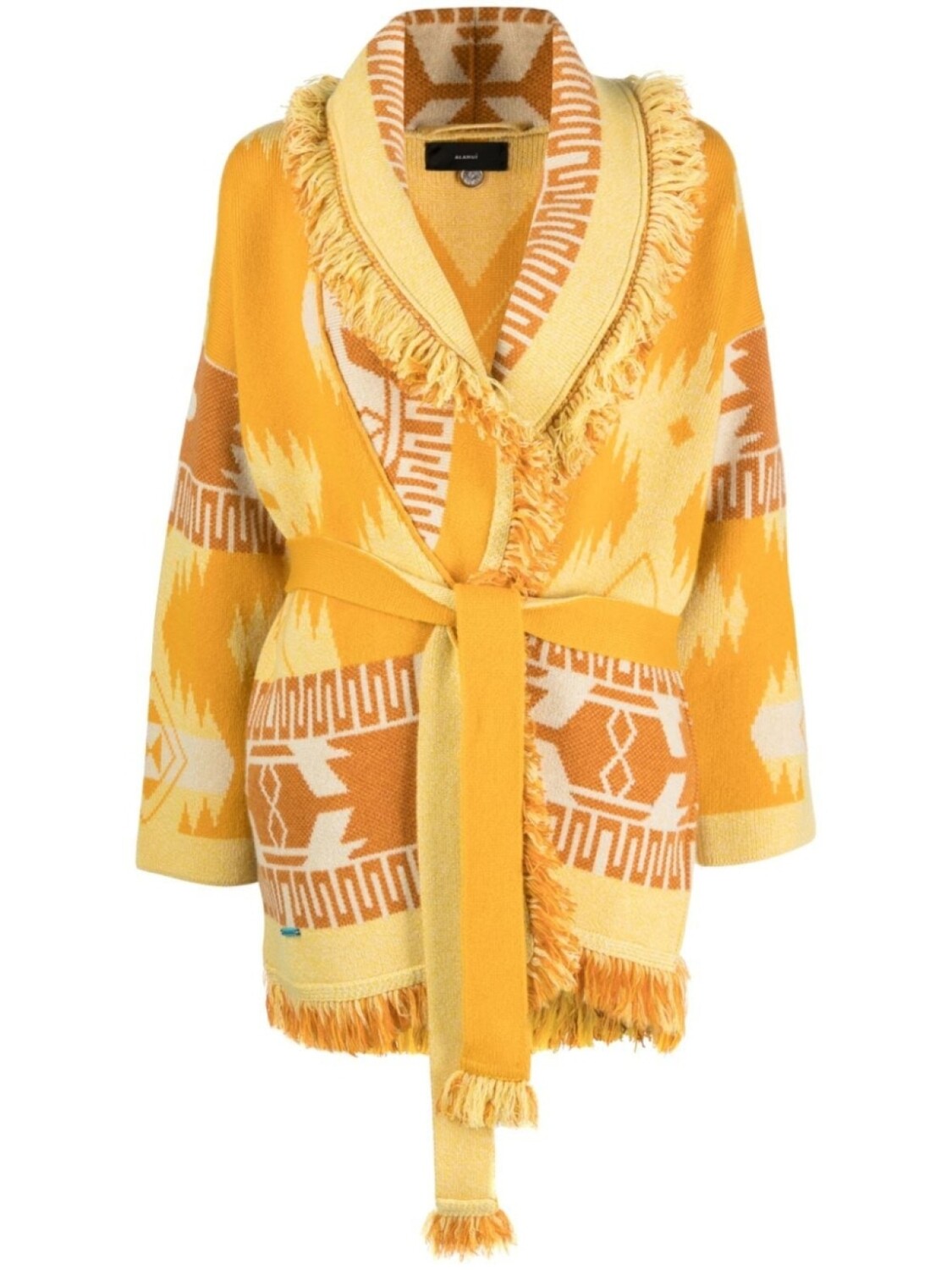 

Alanui кашемировый кардиган Icon Jacquard, желтый