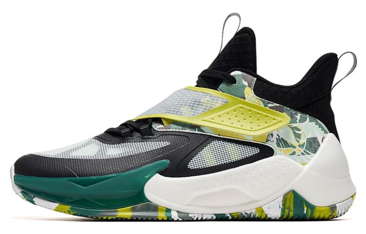 

Баскетбольные кроссовки Basketball Shoes Men High-Top Black/Green Qiaodan