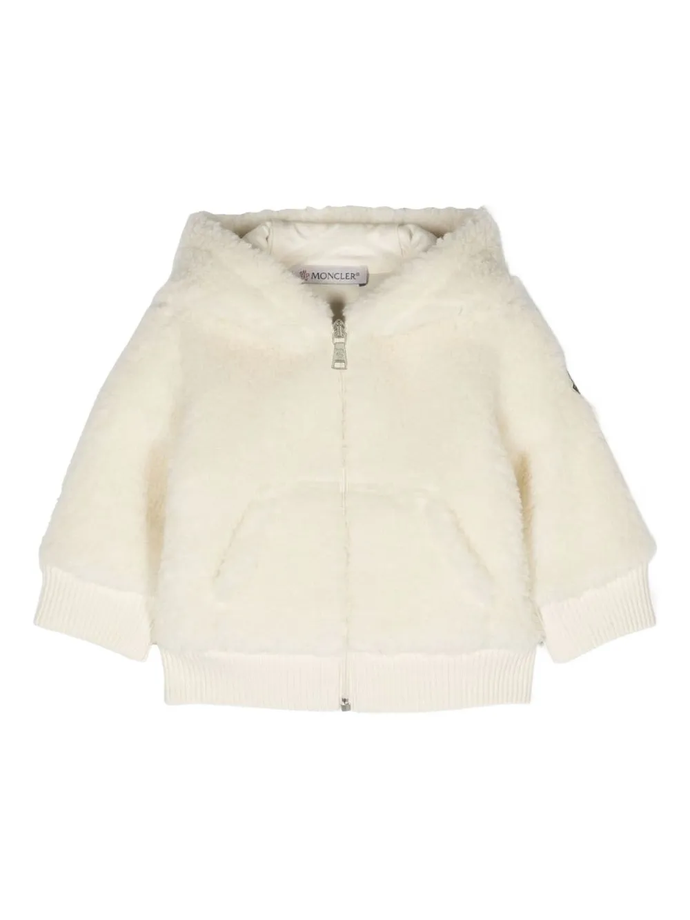 

Пуховик с тисненым логотипом Moncler Enfant, белый