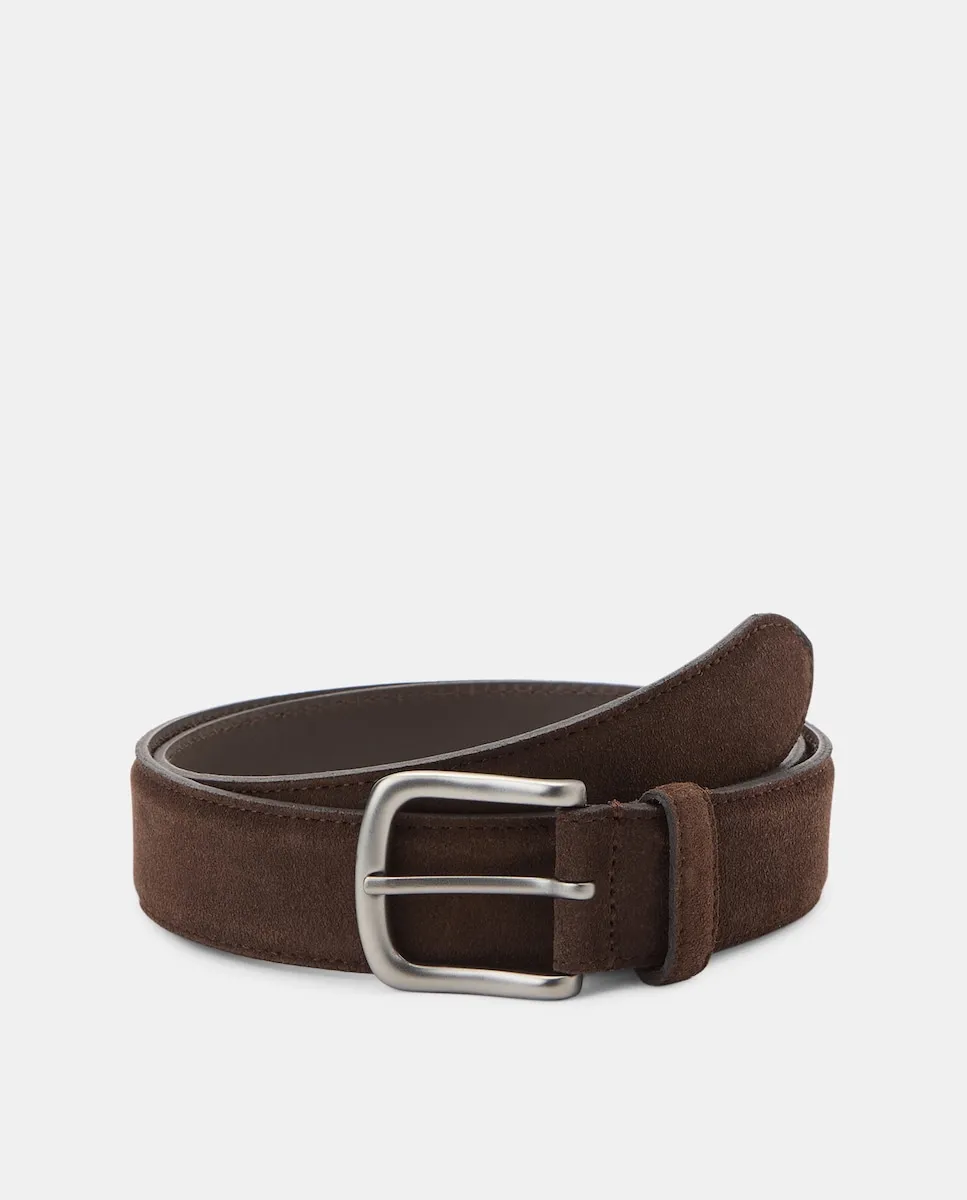 

Ремень из замши с латунной пряжкой Dustin, коричневый