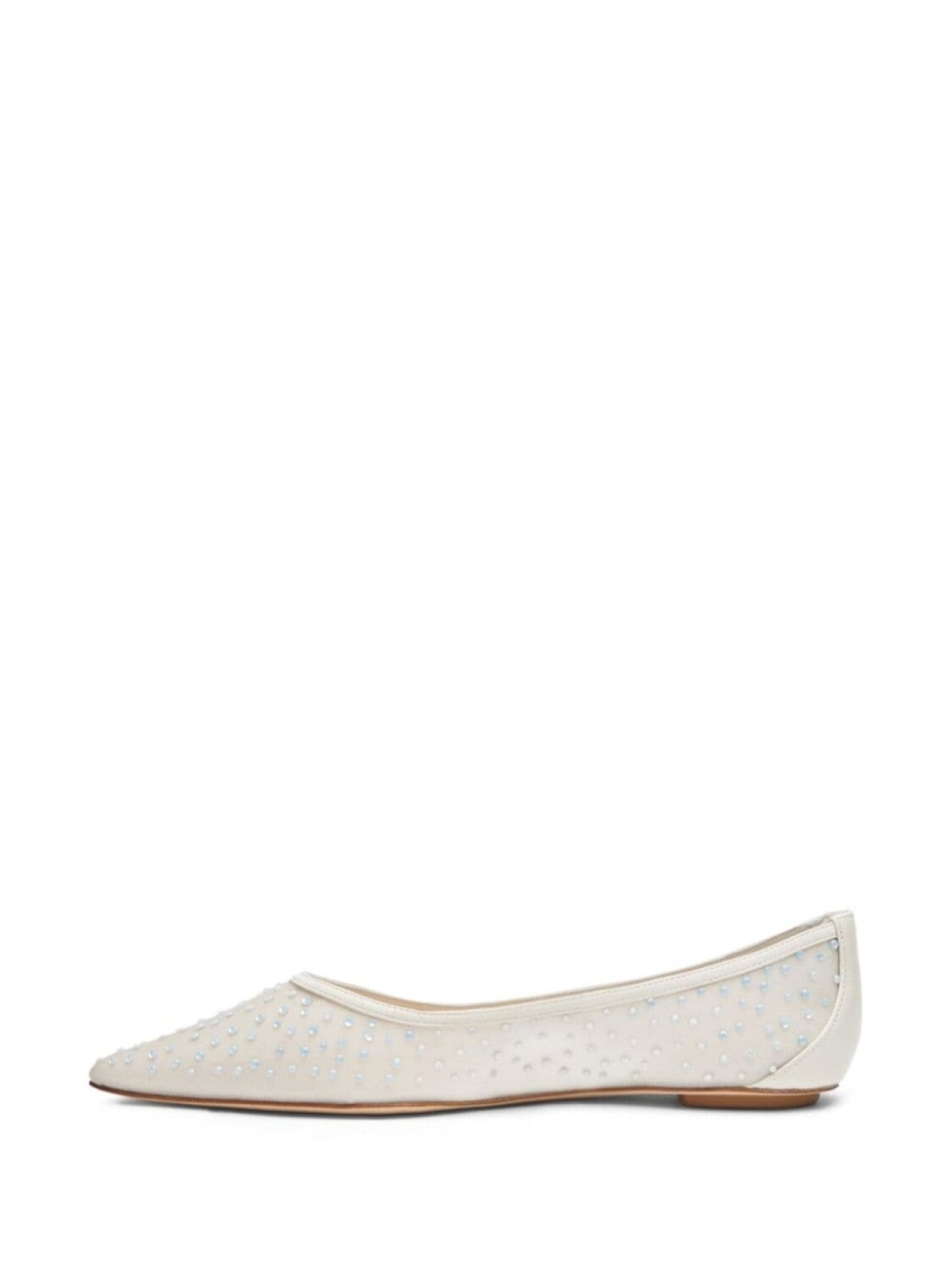 Stuart Weitzman балетки Emilia из сетчатой ткани, украшенные кристаллами, белый — фото 2