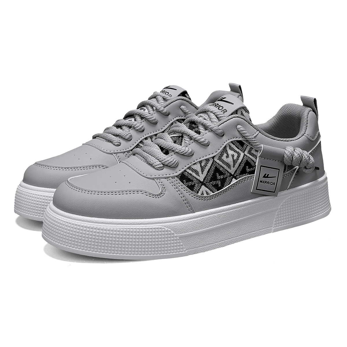 

WARRIOR Мужские скейтерские кроссовки низкие бело-синие серо-белые, цвет Gray White