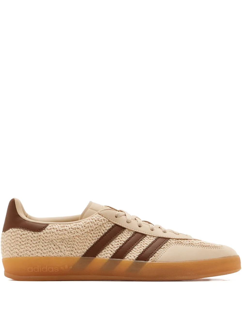 

Низкие плетеные кроссовки с тремя полосками adidas, коричневый