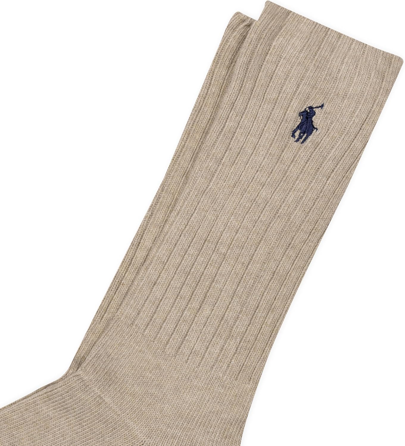 POLO RALPH LAUREN мужские хлопковые ребристые носки, Taupe — фото 2