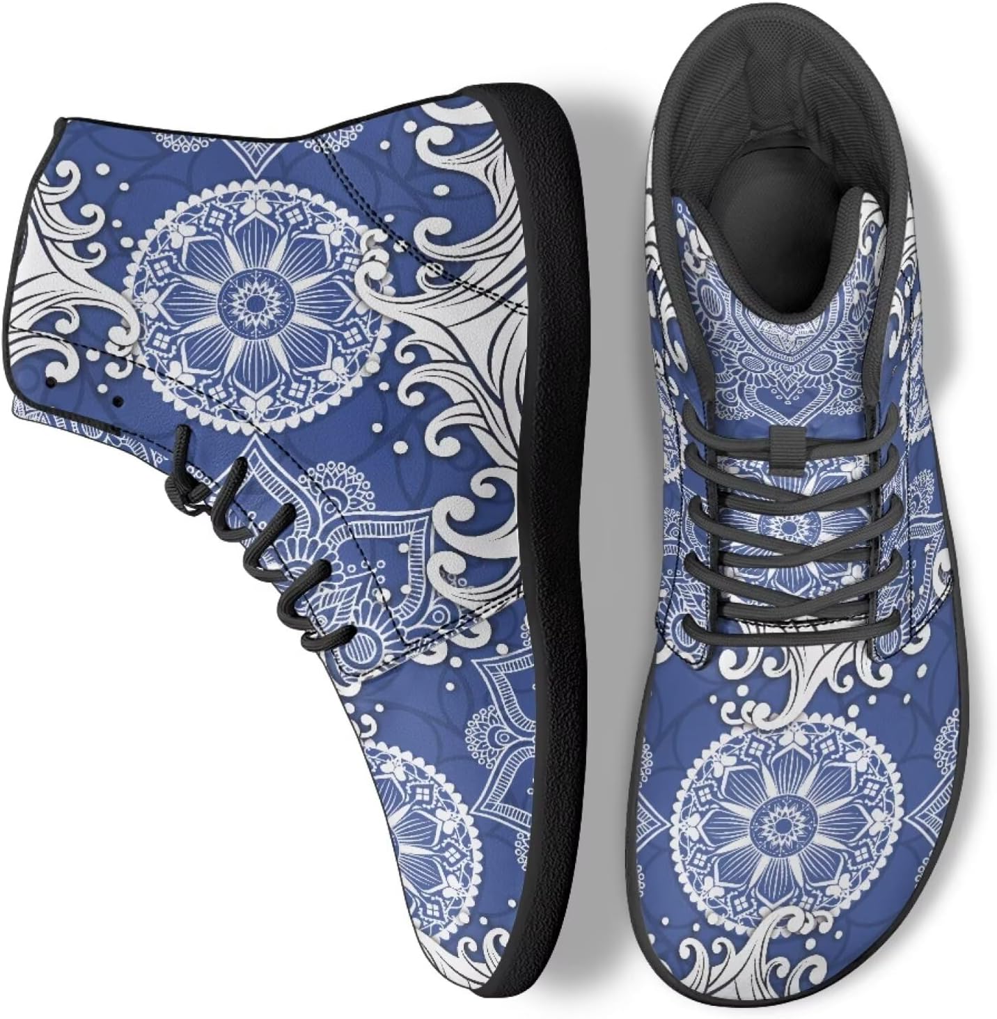 

Женские высокие кроссовки для ходьбы из искусственной кожи, беговые, для фитнеса, с нескользящей подошвой Ecaestolph, синий