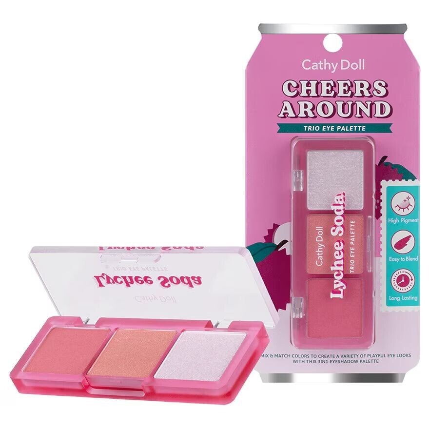 

Cathy Doll Палетка для век Cheersaround Trio 6г. 01 Личи Сода, Lychee Soda