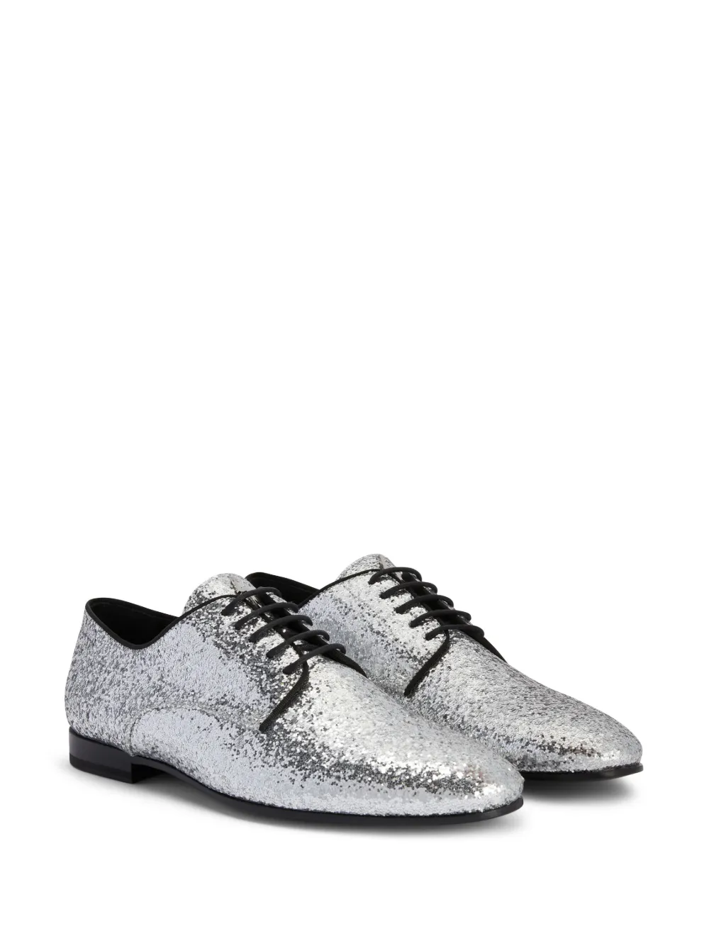 Лоферы со шнуровкой и эффектом металлик Giuseppe Zanotti, серый — фото 2