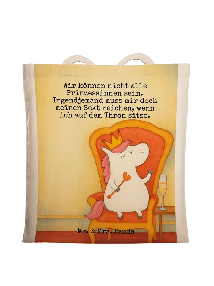 

Mr. & Mrs. Panda Сумка-шоппер с изображением принцессы-единорога и надписью, белого цвета