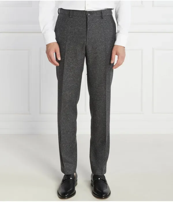 Шерстяные брюки H-Genius-224 slim fit Boss, графитовый