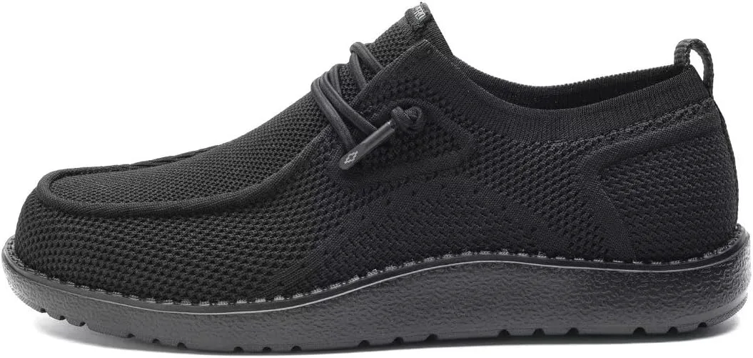 

Мужские широкий обувь Повседневные слипоны для мужчин - Мужские лоферы широкие удобные ботинки с поддержкой свода стопы 1TAZERO, темно-черный