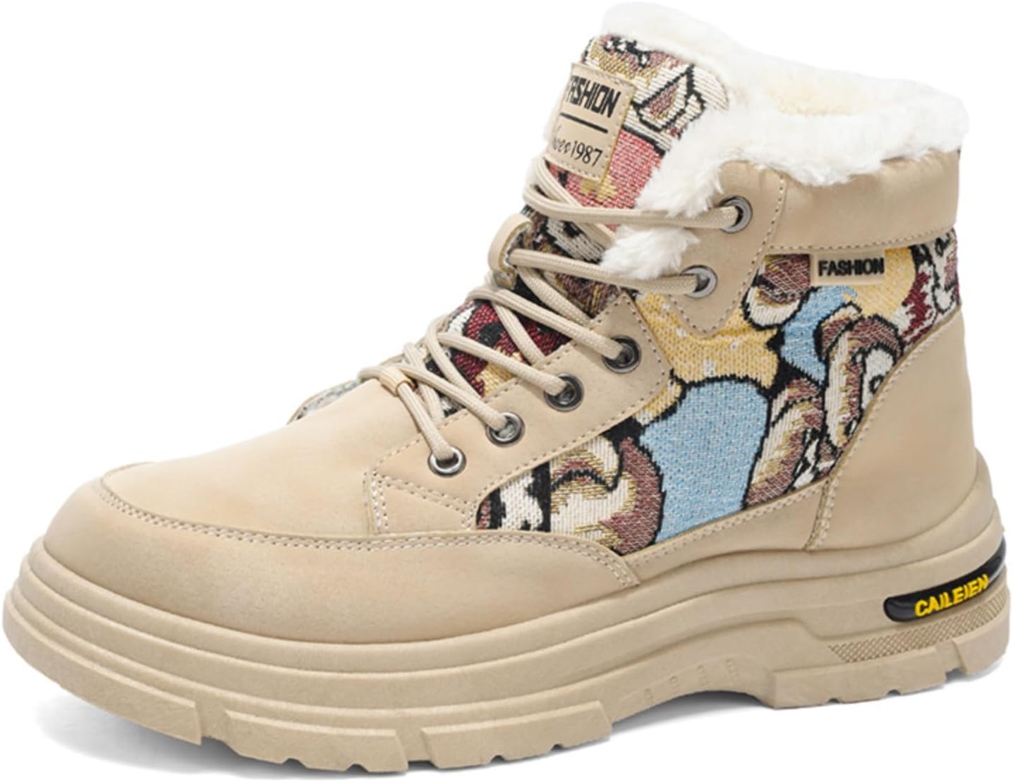 

Мужские кроссовки с флисовой подкладкой и мультяшным принтом Khwfjas, хаки