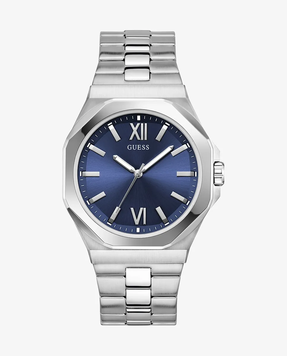 

Мужские часы Emperor GW0849G1 из стали с серебряным ремешком Guess, серебряный