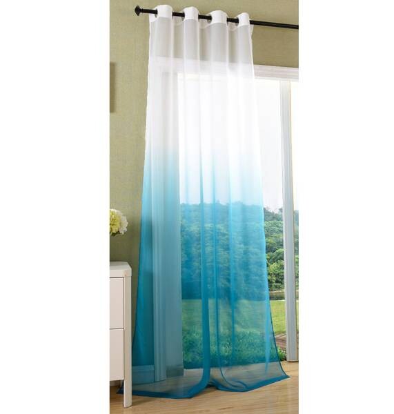 

Штора Gardinenbox transparent Farbverlauf Ösen, 140x245x1 см, бирюзовый