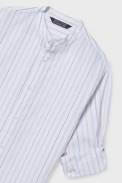 Костюмная рубашка хлопок Mayoral, белый — фото 4