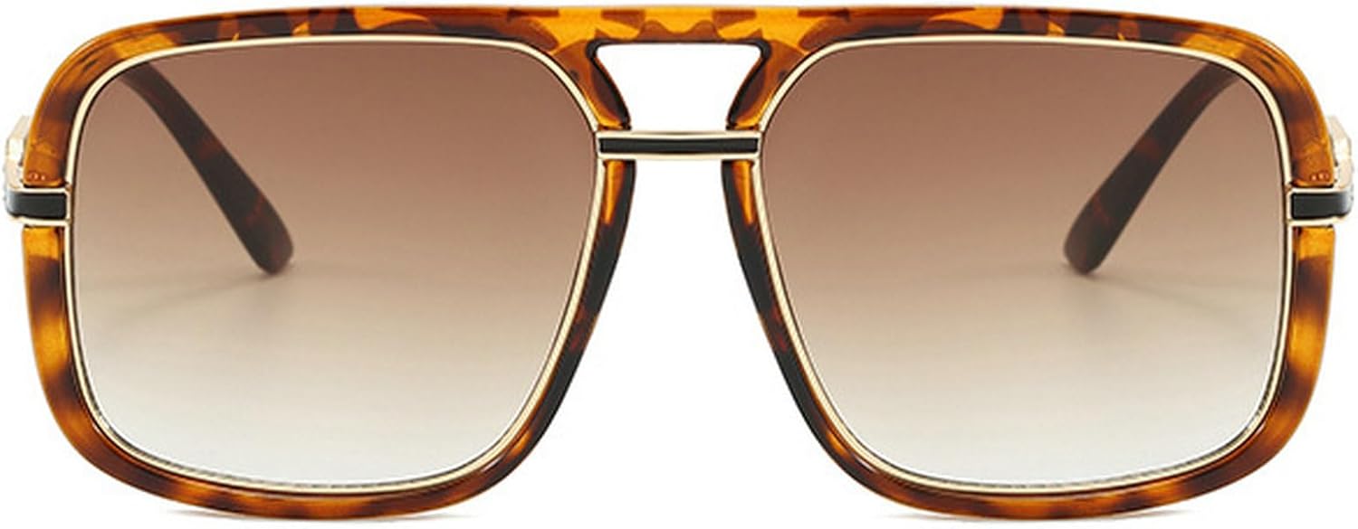 

Модные большие квадратные солнцезащитные очки для женщин, очки-пилот для мужчин, ретро-солнцезащитные очки, женские градиентные солнцезащитные очки mincl, Leopard Brown