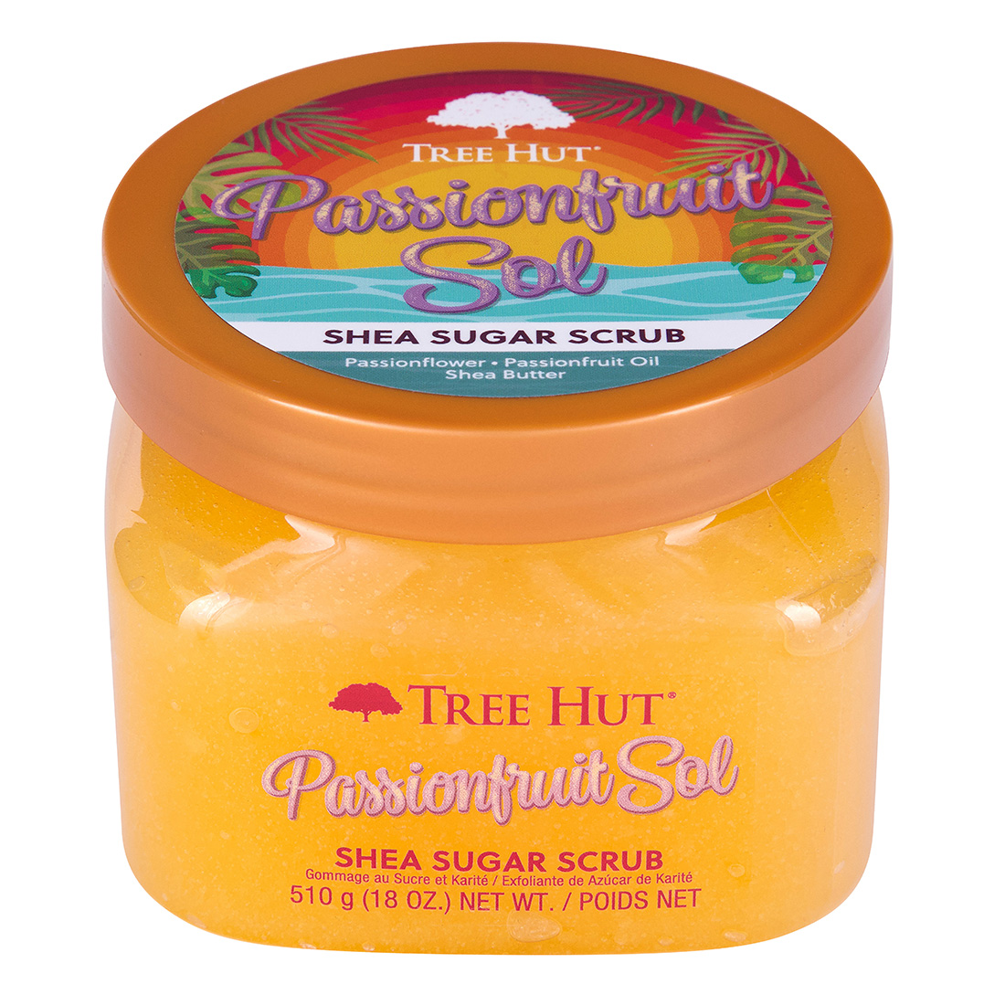 

Скраб для тела с тропическим ароматом shea sugar scrub passionfruit sol Tree Hut, вес 510 гр.