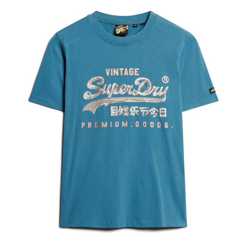 

Футболка с коротким рукавом Superdry Embellished Vl Graphic, синий