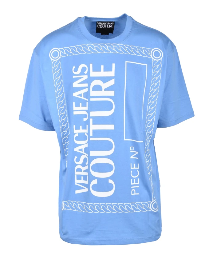 

Хлопковая футболка стильного дизайна. Versace Jeans Couture, синий
