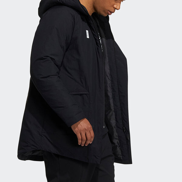 Пуховик adidas Wuji Down Jkt Series Outdoor Sports Stay Warm mid-length hooded down Jacket Black, черный — фото 4