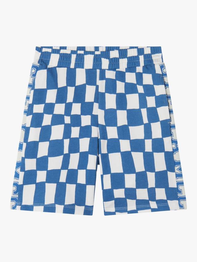 

Детские шорты из хлопка с логотипом в клетку Stella McCartney Kids, Blue/White