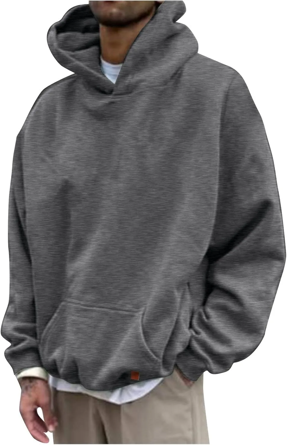 

Мужская модная худи на осень-зиму, свободный крой, с карманами