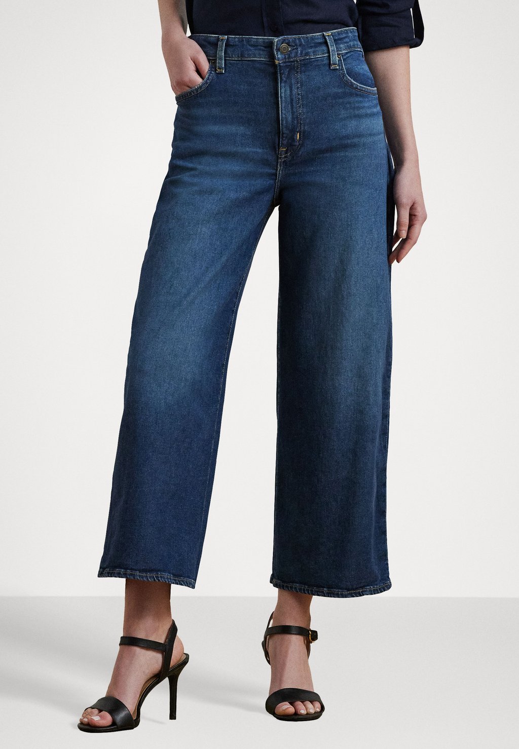 

Джинсы свободного кроя HIGH RISE WIDE LEG CROPPED JEAN Lauren Ralph Lauren Petite, синий