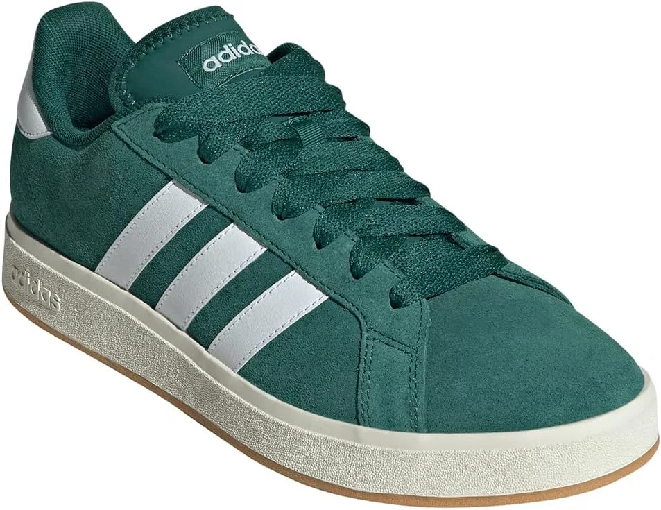 Кроссовки Adidas Unisex Grand Court Base 00s из замши и резины, модель JQ6018, Collegiate Green Cloud White Gum — фото 4