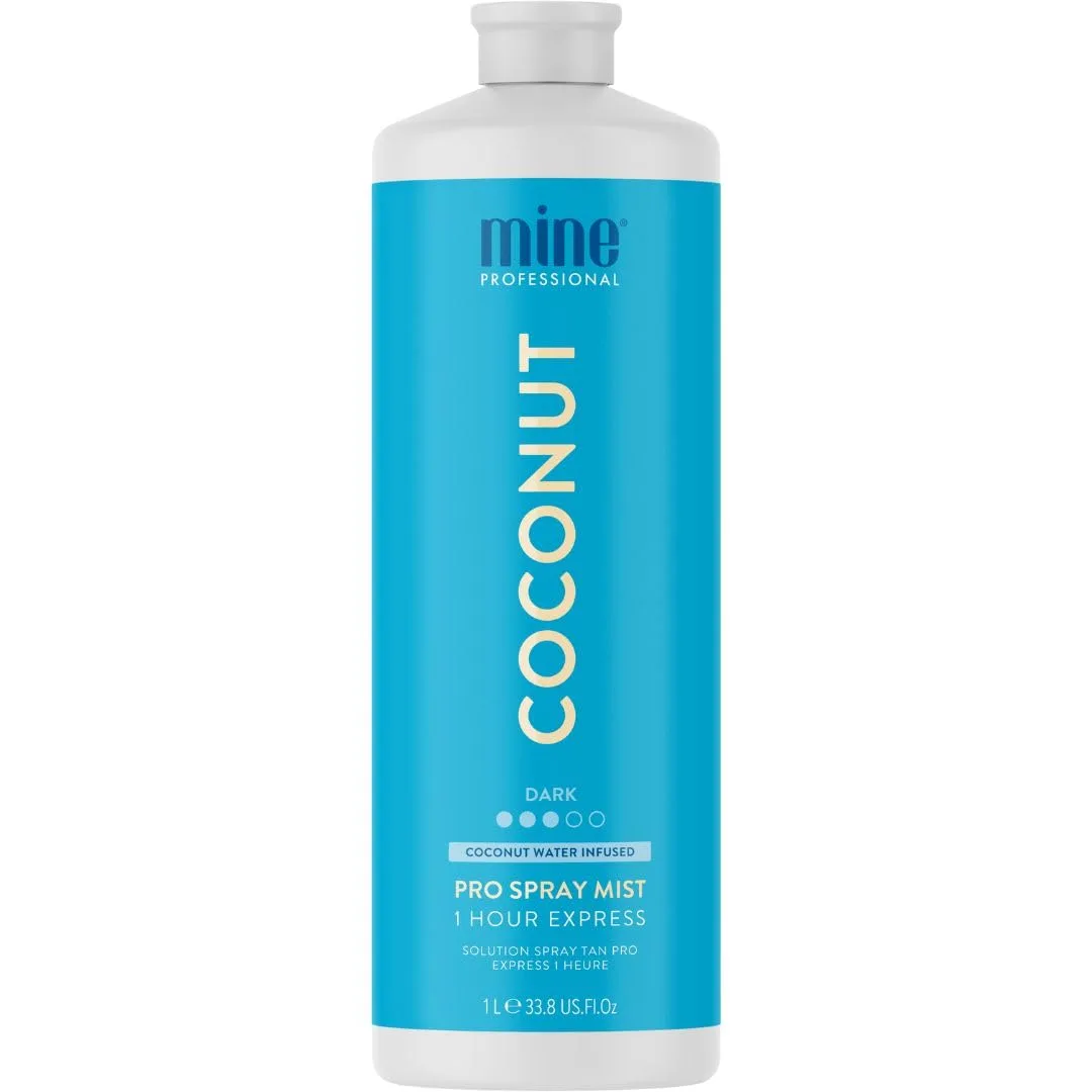 MineTan Spray Tan Solution | Coconut - спрей для автозагара для темного бронзового оттенка, быстросохнущий, экспресс-эффект за 1 час, увлажняющий, профессиональная салонная формула, веганский, 1000 мл Minetan Body.Skin, Dark