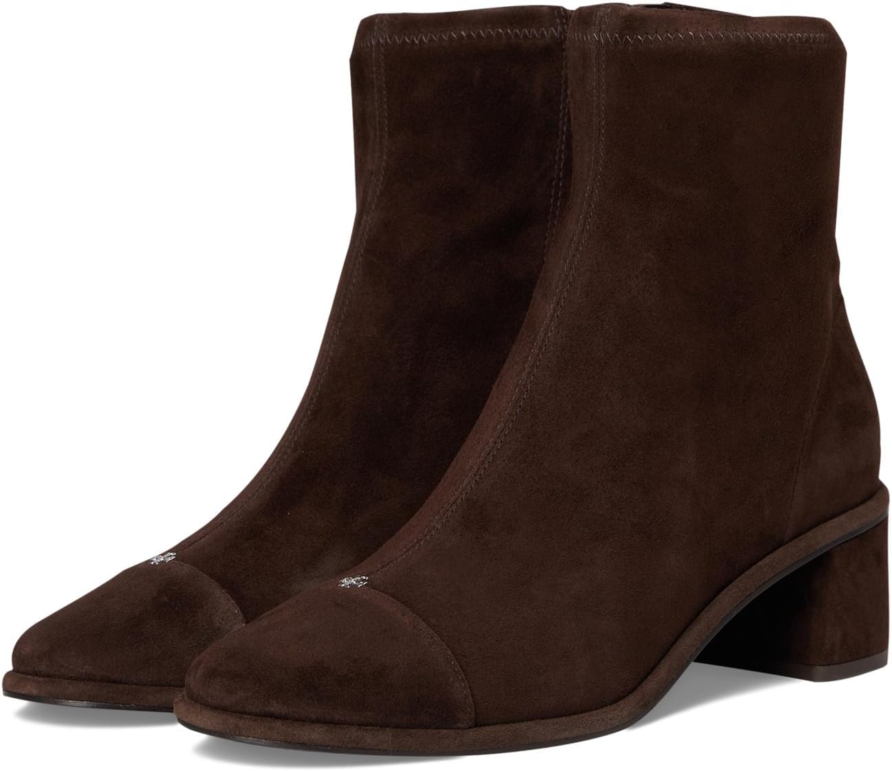 Ботинки Tory Burch Women's Cap-Toe Heel Ankle Boot 50mm, Dark Cocoa/Dark Cocoa