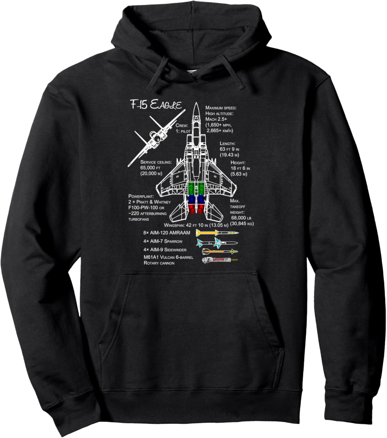 

Футболка F-15 Eagle Spec с изображением военного истребителя, черная Military Surplus +