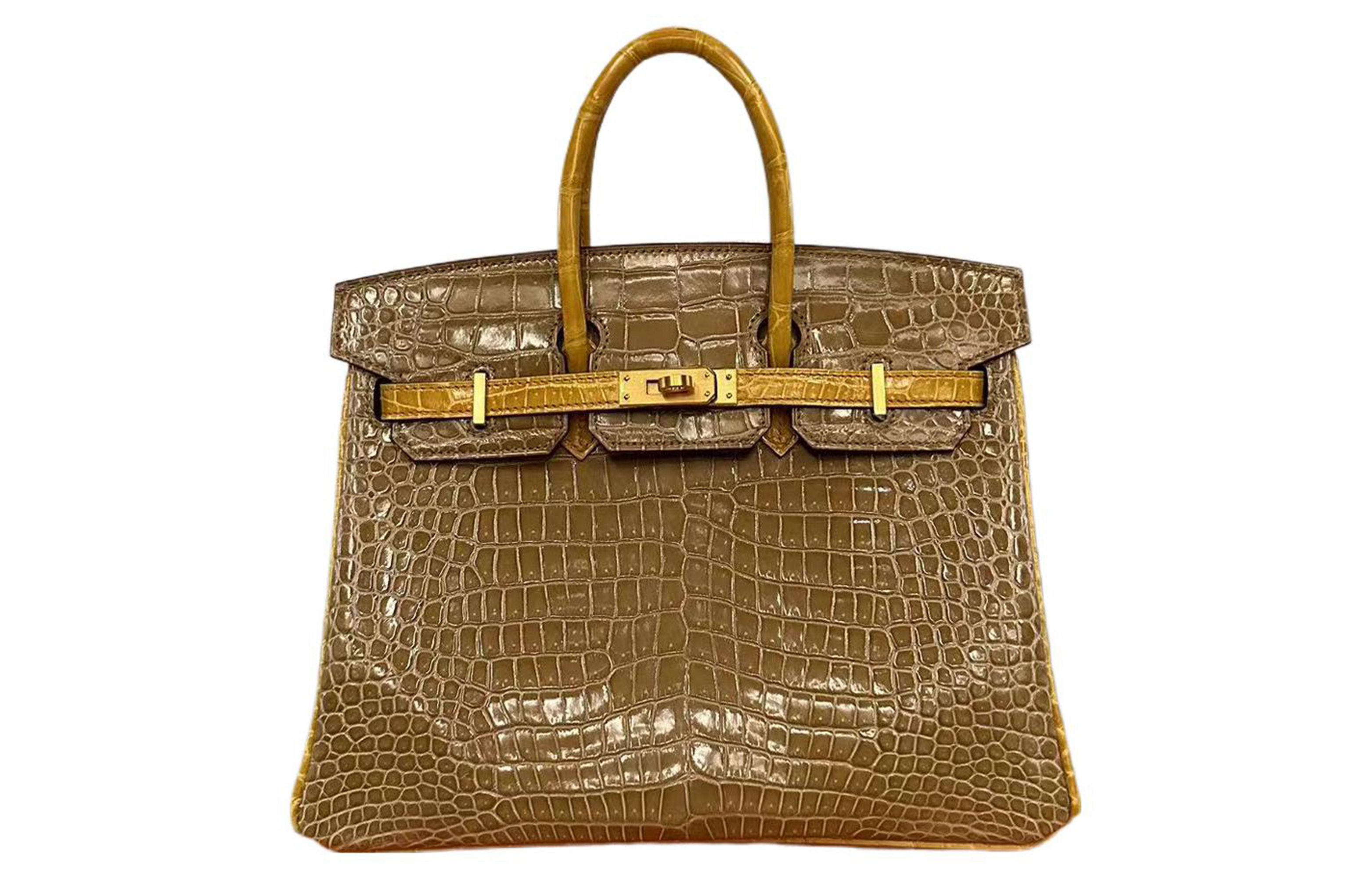 

HERMES Сумка Birkin из крокодиловой кожи, женская, телесного, песочного и янтарно-желтого цветов