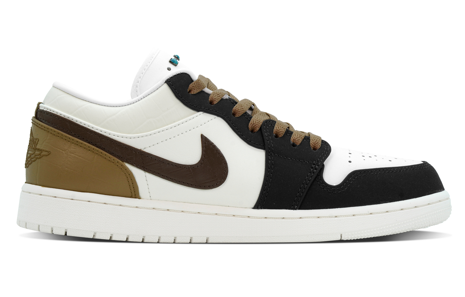 Jordan Кроссовки Air 1 DEER Viking Age, износостойкие, низкие, винтажные, мужские, черный с коричневым — фото 4