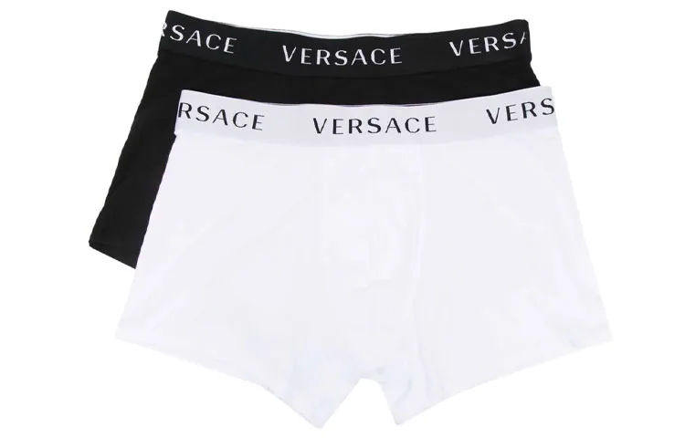 Трусы с логотипом на поясе, 2 шт VERSACE, 1 Set 2 Pack (Black/White) — фото 3