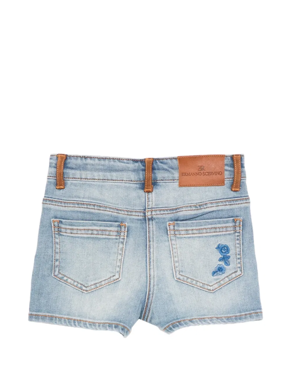 Шорты с цветочной вышивкой Ermanno Scervino Junior, синий — фото 2