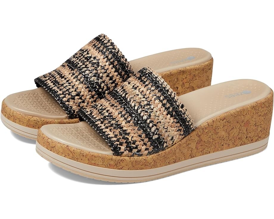 

Сандалии Bzees Runaway Slip-On Wedge Slides, цвет Black Fabric
