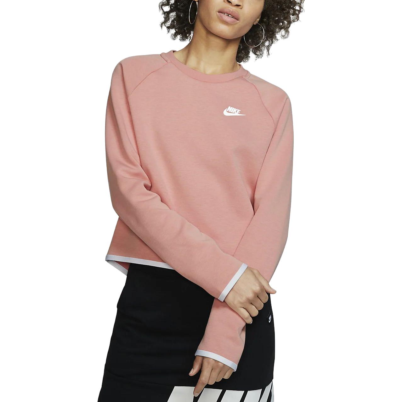 Куртка (WMNS) AS W Nike Sportswear TCH FLC Crew PINK QUARTZ — фото 2