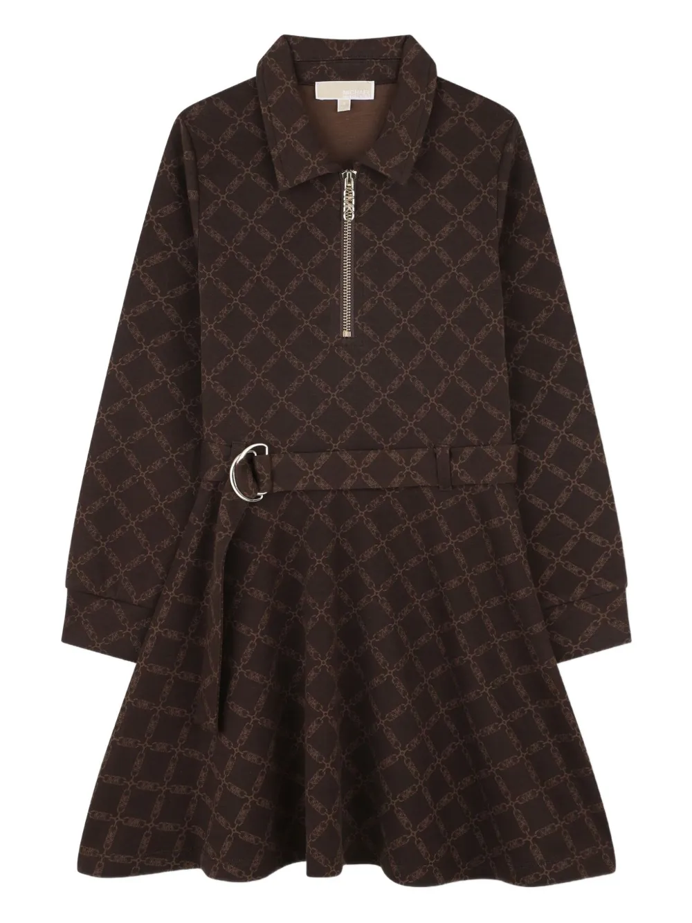 

Платье с воротником на молнии Michael Kors Kids, коричневый
