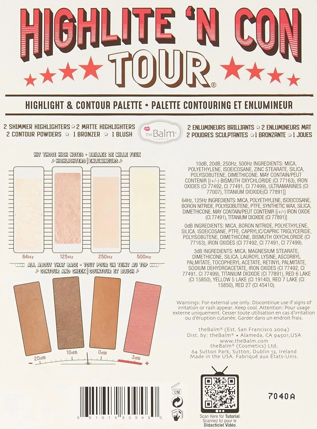Палитра хайлайтеров и консилеров theBalm Highlighting & Makeup Conceal Powders N Contour, хайлайтеры: мерцающие, матовые, бронзер, румяна, разноцветные, 0,8 унции. — фото 3