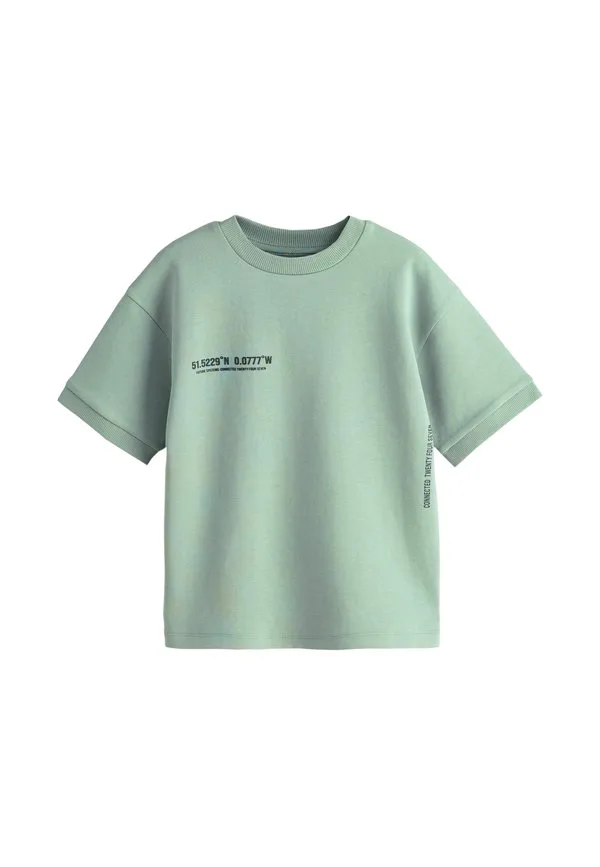 Футболка с коротким рукавом из плотной ткани с графическим принтом Next, Mint Green