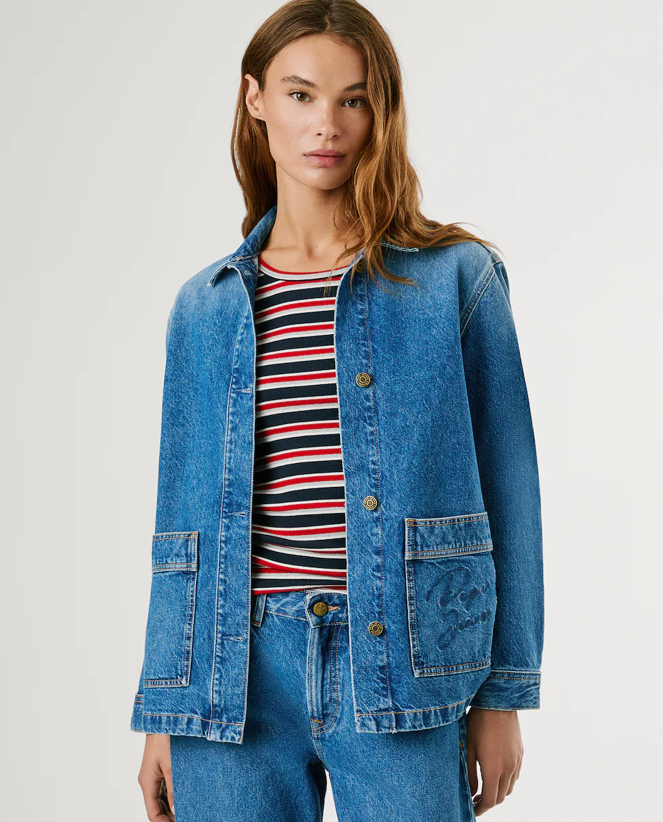 

Женская ковбойская куртка в стиле carpenter с регулярным кроем Pepe Jeans, синий