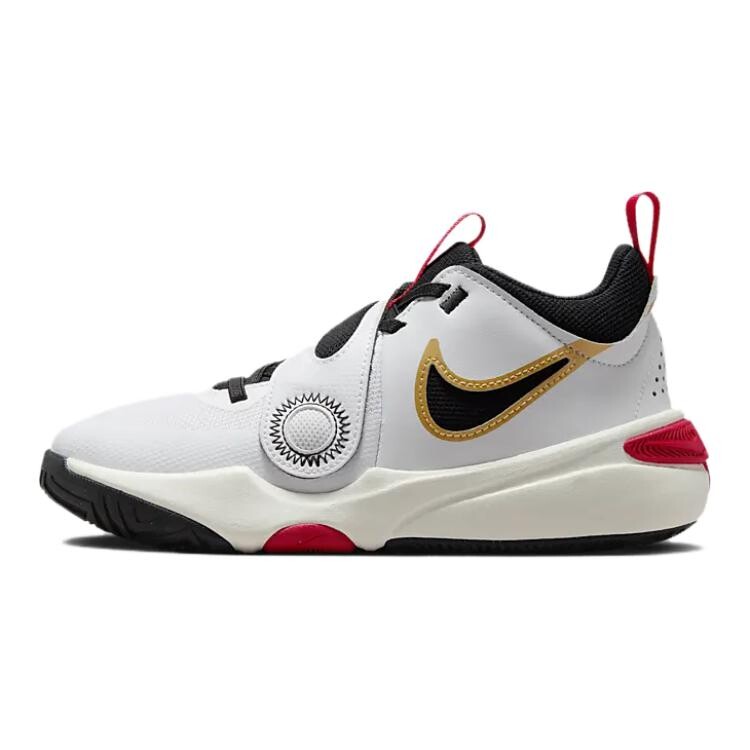 

Баскетбольные кроссовки Team Hustle D 11 Kids GS Low-top белые/металлик золотистый/университетский красный/черный Nike, красный