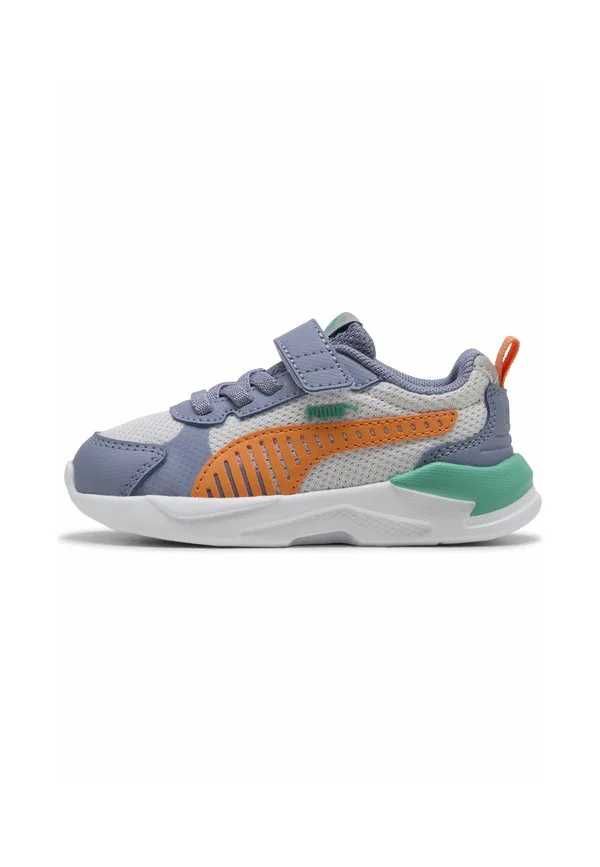 Рентген 3 детские туфли Puma, Feather Gray-Melon Glow-Gray Sky-Vibrant Green